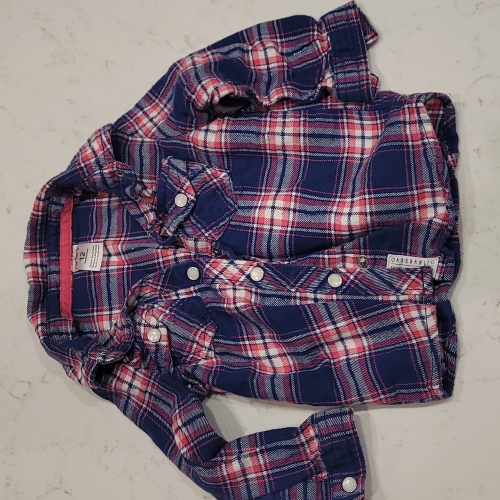 12 months girls flannel shirt